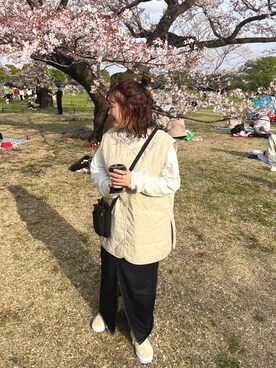 「ローリーズファーム(LOWRYS FARM)」｜「アイテム（その他アウター）」を使った、marinさん（レディース・148cm）の春コーディネート