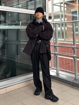 「アイテム（モッズコート）」を使った、小幡　天雅さん（メンズ・176cm）の秋コーディネート