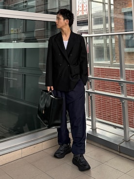 「アイテム（テーラードジャケット）」を使った、小幡　天雅さん（メンズ・176cm・10代）の秋コーディネート