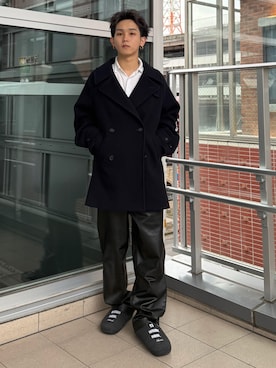 「アイテム（ピーコート）」を使った、小幡　天雅さん（メンズ・176cm）の秋コーディネート