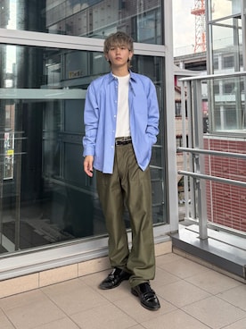 「アイテム（チノパンツ）」を使った、小幡　天雅さん（メンズ・176cm・10代）の秋コーディネート