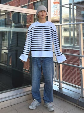 「アイテム（トップス）」を使った、小幡　天雅さん（メンズ・176cm・10代）の秋コーディネート