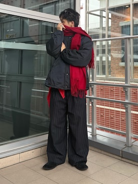 「アイテム（パーカー）」を使った、小幡　天雅さん（メンズ・176cm・10代）の秋コーディネート