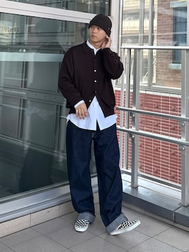 「アイテム（ニットキャップ/ビーニー）」を使った、小幡　天雅さん（メンズ・176cm）の秋コーディネート