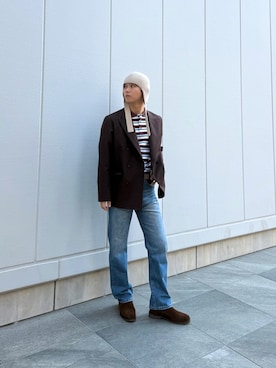 「アイテム（テーラードジャケット）」を使った、小幡　天雅さん（メンズ・176cm・10代）の冬コーディネート