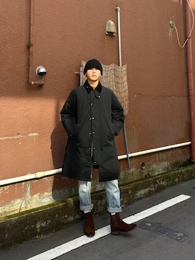 「アイテム（ニットキャップ/ビーニー）」を使った、小幡　天雅さん（メンズ・176cm・10代）の冬コーディネート