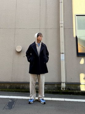 「アイテム（ピーコート）」を使った、小幡　天雅さん（メンズ・176cm）の冬コーディネート
