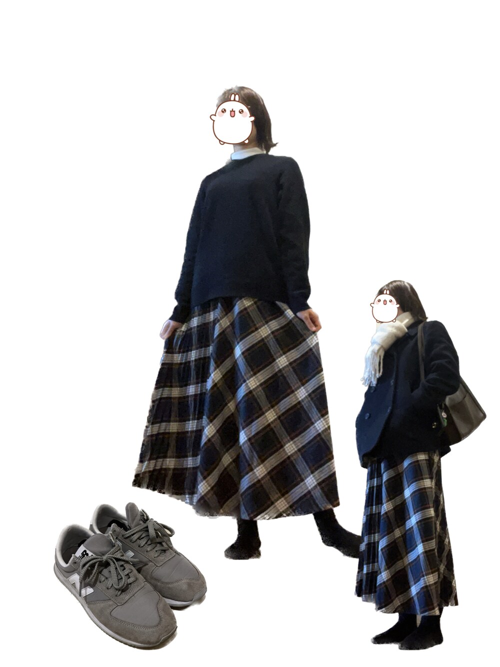 「UNIQLOのアイテム（ニット/セーター、ブルー系）」を使った、d0m0plingさん（レディース・170cm）の冬コーディネートの1枚目の写真
