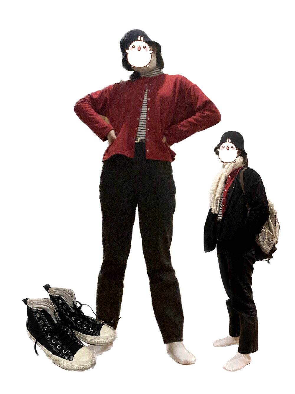 「GUのアイテム（デニムパンツ、ブラック系）」を使った、d0m0plingさん（レディース・170cm）の冬コーディネートの1枚目の写真