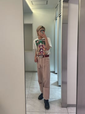 「DIESEL」｜「アイテム（ブーツ）」を使った、ganohさん（メンズ・175cm）の夏コーディネート