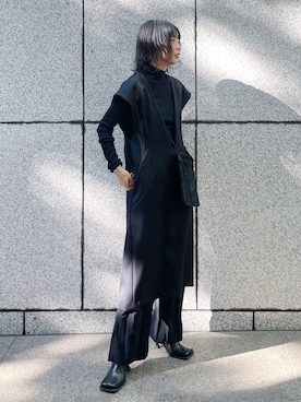 「STUDIOUS（ステュディオス）のアイテム（ワンピース/ドレス）」を使った、SHIHOさん（レディース・158cm）の冬コーディネート