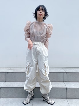 「AKIKOAOKI（アキコアオキ）のアイテム」を使った、SHIHOさん（レディース・158cm）の夏コーディネート