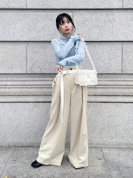 「STUDIOUS（ステュディオス）のアイテム（ブーツ）」を使った、SHIHOさん（レディース・158cm）の冬コーディネート