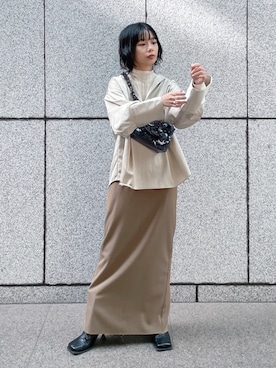 「STUDIOUS（ステュディオス）のアイテム（ブーツ）」を使った、SHIHOさん（レディース・158cm）の冬コーディネート