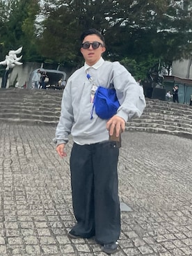 「アイテム（バッグ）」を使った、おにく大盛りさん（メンズ・159cm）の秋コーディネート
