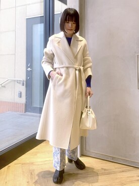 「ROPÉ」｜「アイテム（チェスターコート）」を使った、sugaさん（レディース・162cm）の冬コーディネート
