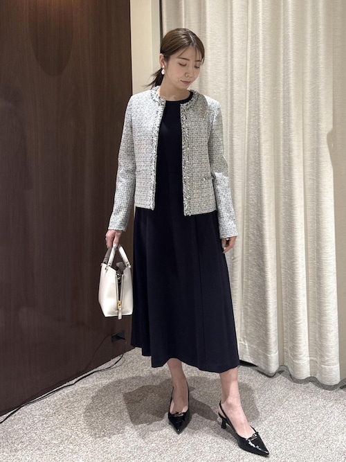 トリアセダブルクロス セミフレアーワンピース/イージーケア