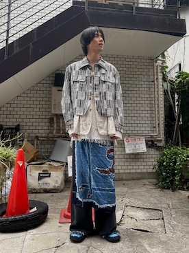 「whiteland」｜「アイテム（ブルゾン）」を使った、Gonさん（メンズ・181cm）の夏コーディネート