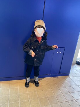 「アイテム（ブーツ、ブラック系）」を使った、bonchanさん（キッズ・120cm）の春コーディネート