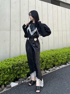 豪華 FETICO（フェティコ）の「FAUX-LEATHER DRESS（ワンピース SATIN ワンピース