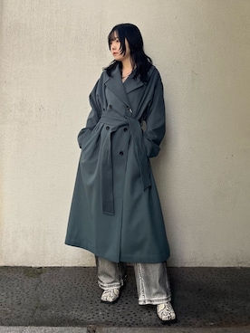 「Dessin de Mode（デッサンドモード）のアイテム（チェスターコート）」を使った、Risaさん（レディース・155cm）の秋コーディネート