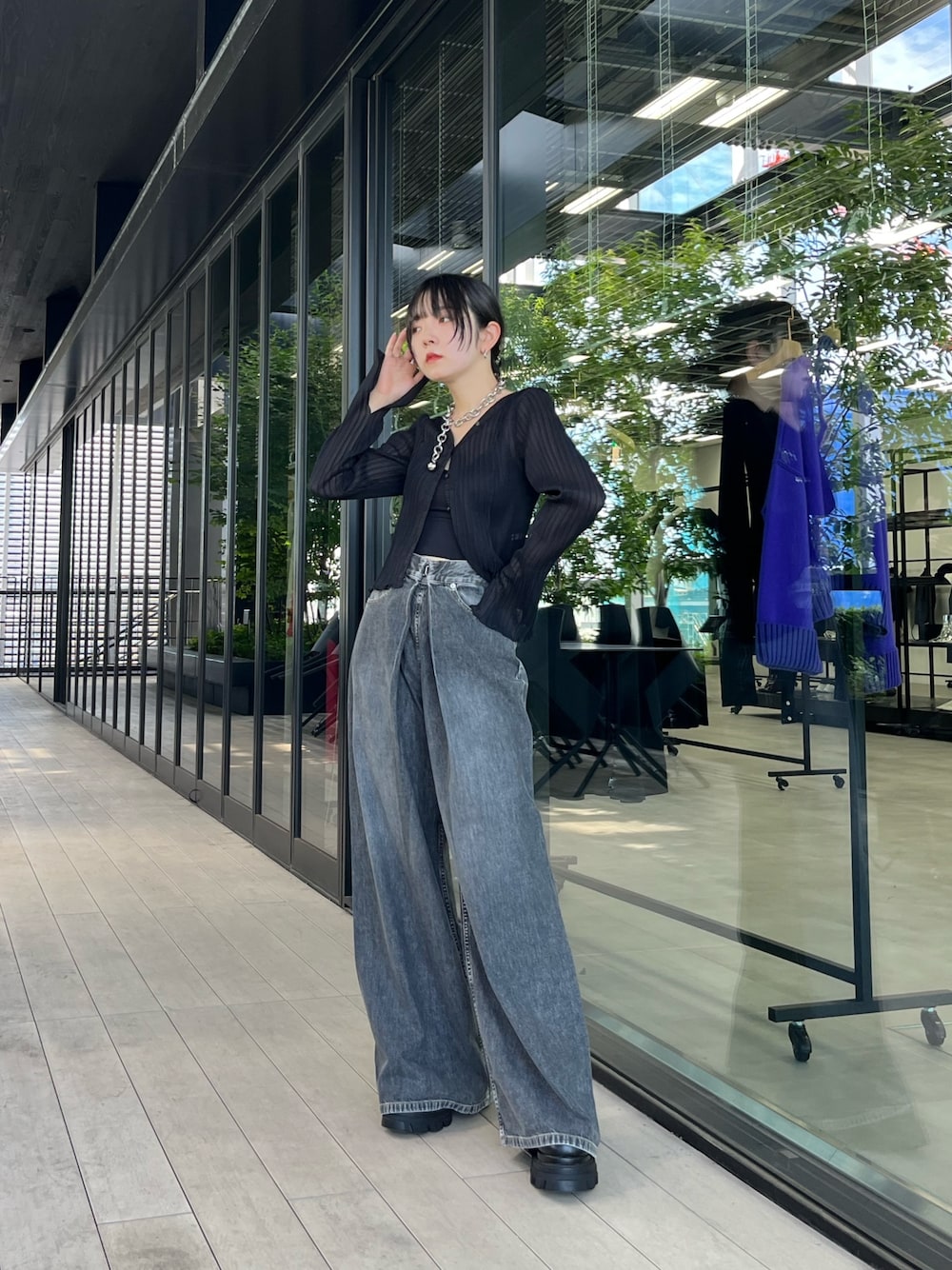 JOHN LAWRENCE SULLIVAN/ウォッシュデニムワイドパンツ JOHN LAWRENCE SULLIVAN（ジョンローレンスサリバン）の「JOHN