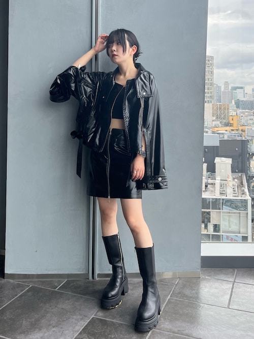 セール】【STUDIOUS/ステュディオス】パテントバイカージャケット