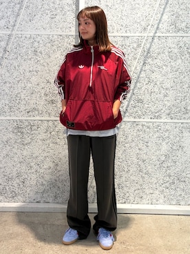 「アイテム（ジャージ）」を使った、FHさん（レディース・159cm）の秋コーディネート