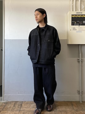 「ADAM ET ROPE'（アダムエロペ）のアイテム（デニムジャケット）」を使った、KOTANIさん（メンズ・169cm）の秋コーディネート