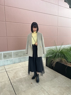 「タフタスカート」｜「アイテム（ジャケット/アウター）」を使った、あさひさん（メンズ・156cm）の秋コーディネート
