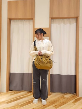 「アイテム（ドレスシューズ、ベージュ系）」を使った、manaさん（レディース・167cm）の秋コーディネート