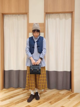 「アイテム（ドレスシューズ、ベージュ系）」を使った、manaさん（レディース・167cm）の秋コーディネート