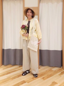 「Samansa Mos2（サマンサ モスモス）のアイテム（パンツ）」を使った、manaさん（レディース・167cm）の春コーディネート