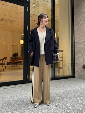 「DouDou（ドゥドゥ）のアイテム（その他アウター）」を使った、mikuさん（レディース・165cm）の冬コーディネート