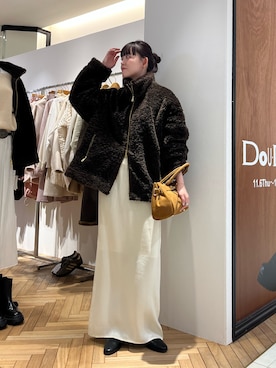 「DouDou（ドゥドゥ）のアイテム」を使った、mikuさん（レディース・165cm）の冬コーディネート