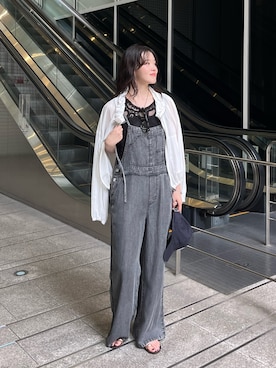 「アイテム（オールインワン・サロペット）」を使った、mikuさん（レディース・165cm）の夏コーディネート