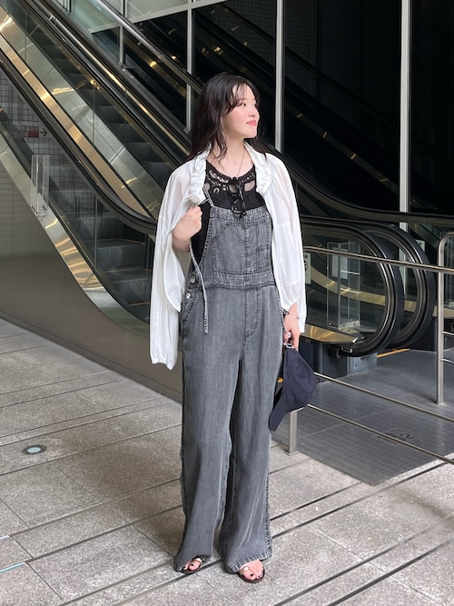 DOUDOU 刺繍前後2WAYレースタンク　オフホワイト DouDou（ドゥドゥ） ブラウス シャツ 刺繍前後2WAYレースタンク