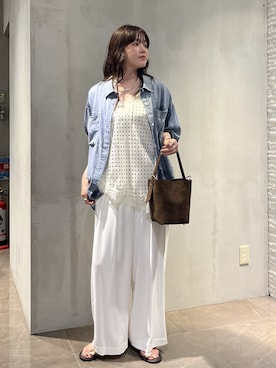 「DouDou（ドゥドゥ）のアイテム（パンツ）」を使った、mikuさん（レディース・165cm）の夏コーディネート