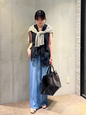 「アイテム（ニット/セーター）」を使った、mikuさん（レディース・165cm）の夏コーディネート