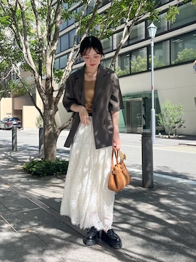 「アイテム（テーラードジャケット）」を使った、mikuさん（レディース・165cm）の夏コーディネート