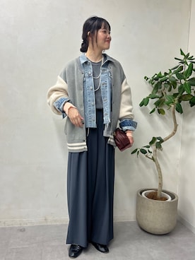 「Gジャン」｜「アイテム（その他アウター）」を使った、mikuさん（レディース・165cm）の冬コーディネート