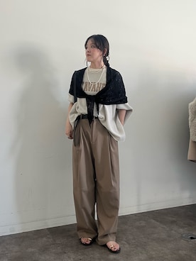 「アイテム（ニット/セーター）」を使った、mikuさん（レディース・165cm）の夏コーディネート