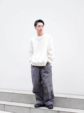 「STUDIOUS（ステュディオス）のアイテム（スウェット）」を使った、タツーキさん（メンズ・169cm）の秋コーディネート