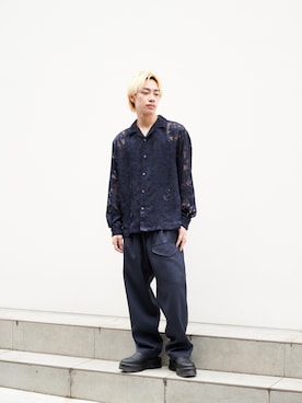 「STUDIOUS（ステュディオス）のアイテム（トップス）」を使った、タツーキさん（メンズ・169cm）の夏コーディネート
