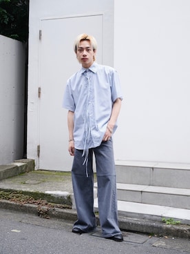 「MUKAI（ムカイ）のアイテム（パンツ）」を使った、タツーキさん（メンズ・169cm）の夏コーディネート