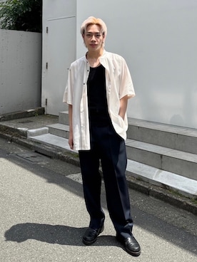 「STUDIOUS（ステュディオス）のアイテム（トップス）」を使った、タツーキさん（メンズ・169cm）の春コーディネート