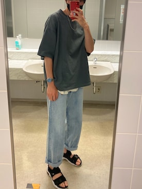 「ADRER（アドラー）の【ADRER】サイドジップレイヤードタンク（タンクトップ）」を使った、Tatsuyaさん（メンズ・186cm）の夏コーディネート