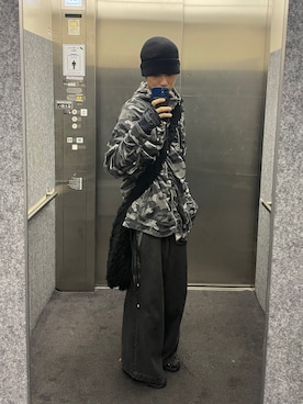 「アイテム（ニットキャップ/ビーニー）」を使った、kokoaさん（メンズ・174cm・20代）の冬コーディネート