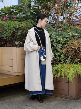 「ぽっちゃりコーデ」｜「アイテム（ジャケット/アウター、ホワイト系）」を使った、AKIさん（レディース・160cm）の秋コーディネート