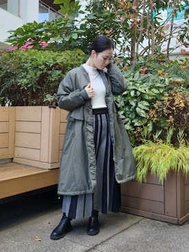 「ぽっちゃりコーデ」｜「アイテム（その他アウター）」を使った、AKIさん（レディース・160cm）の冬コーディネート